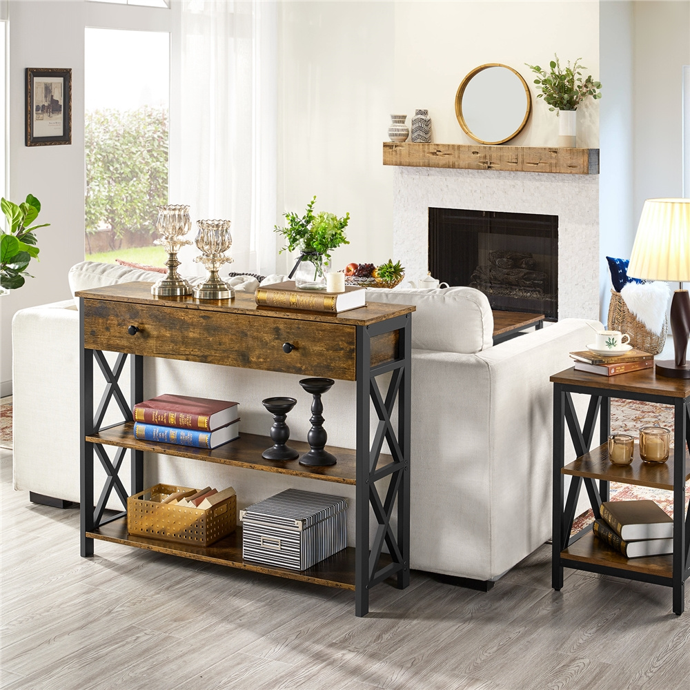 Costoffs Sideboard Side Table Sofa Table For Living Room Side Table With 1 Drawer And 2 Open Compartments Sideboard
