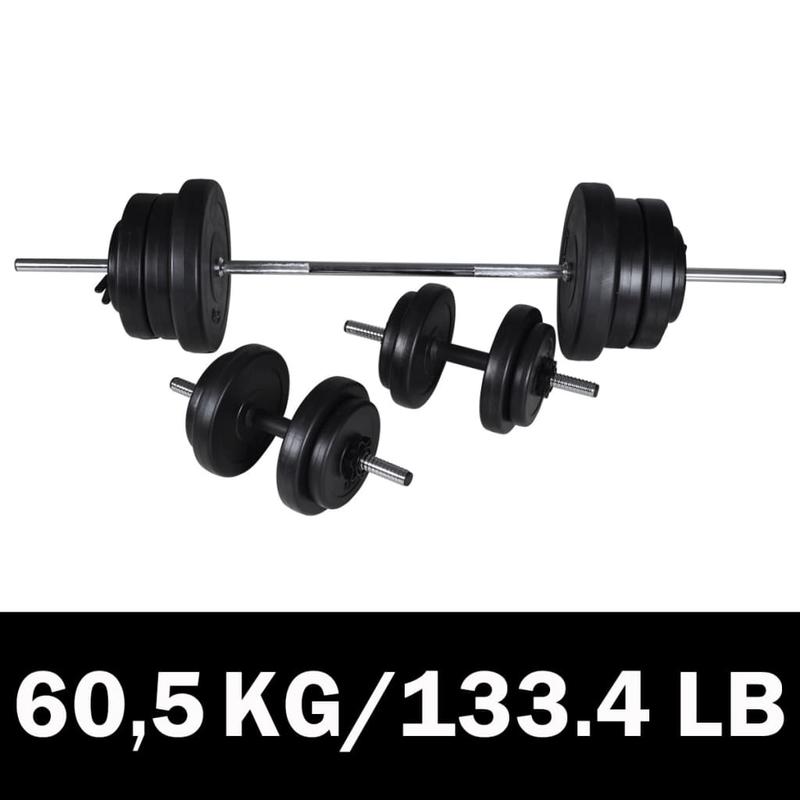 

Kit de barre dFThaltère et 2 haltères 60.5 kg