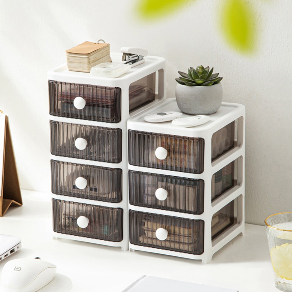 TEMU Make Up Organiser, Storage Small Clear Drawers Tower Home Office Desktop Bathroom Make Up Organiser, 3 Tier Plastic Storage Small Clear Drawers