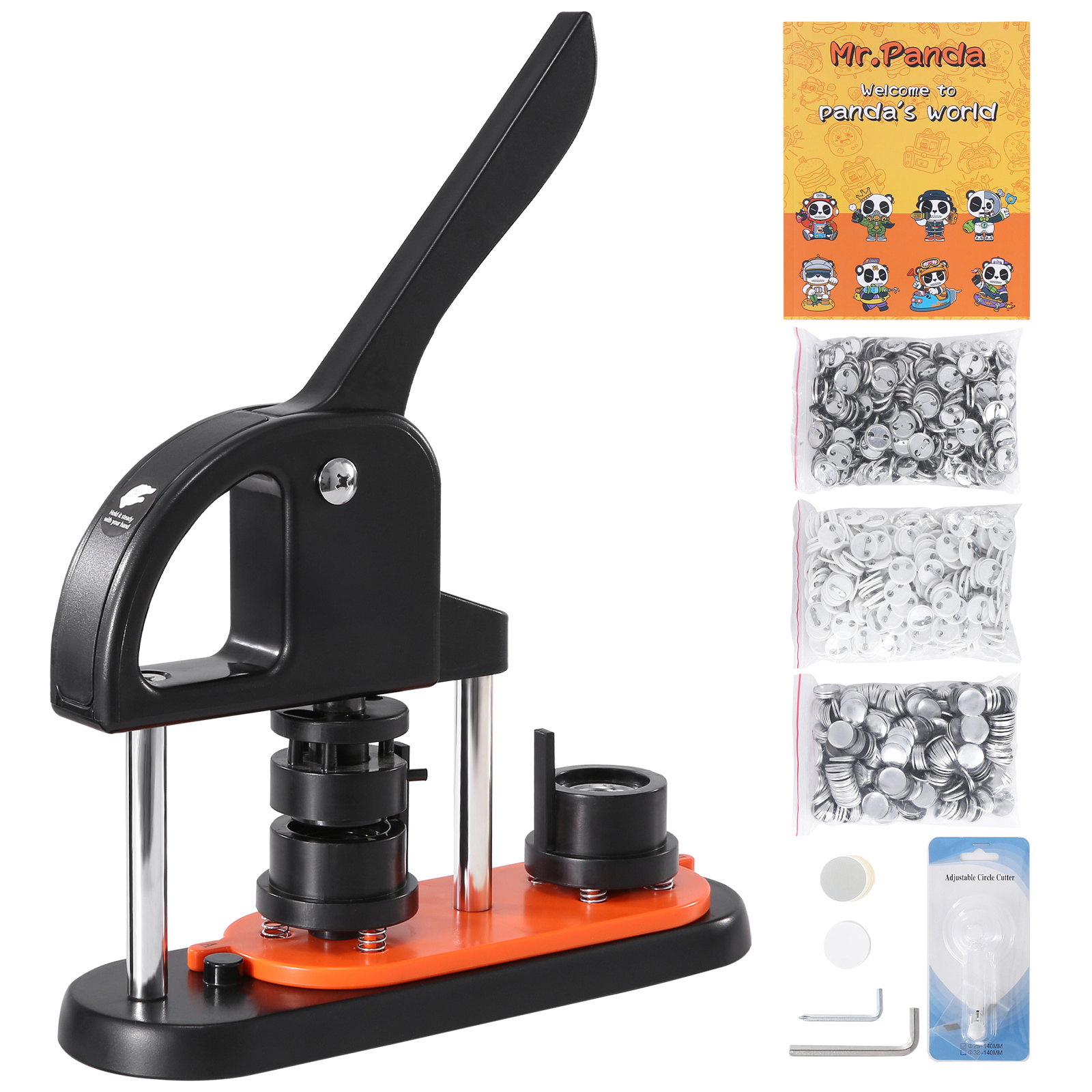 Vevor Button Maker Machine, Inch/25mm Pin Maker, Installation-free Badge Punch Press Kit, Children Diy Gifts Button Making Supplies With 500pcs Button Parts, Circle Cutter, Magic Book