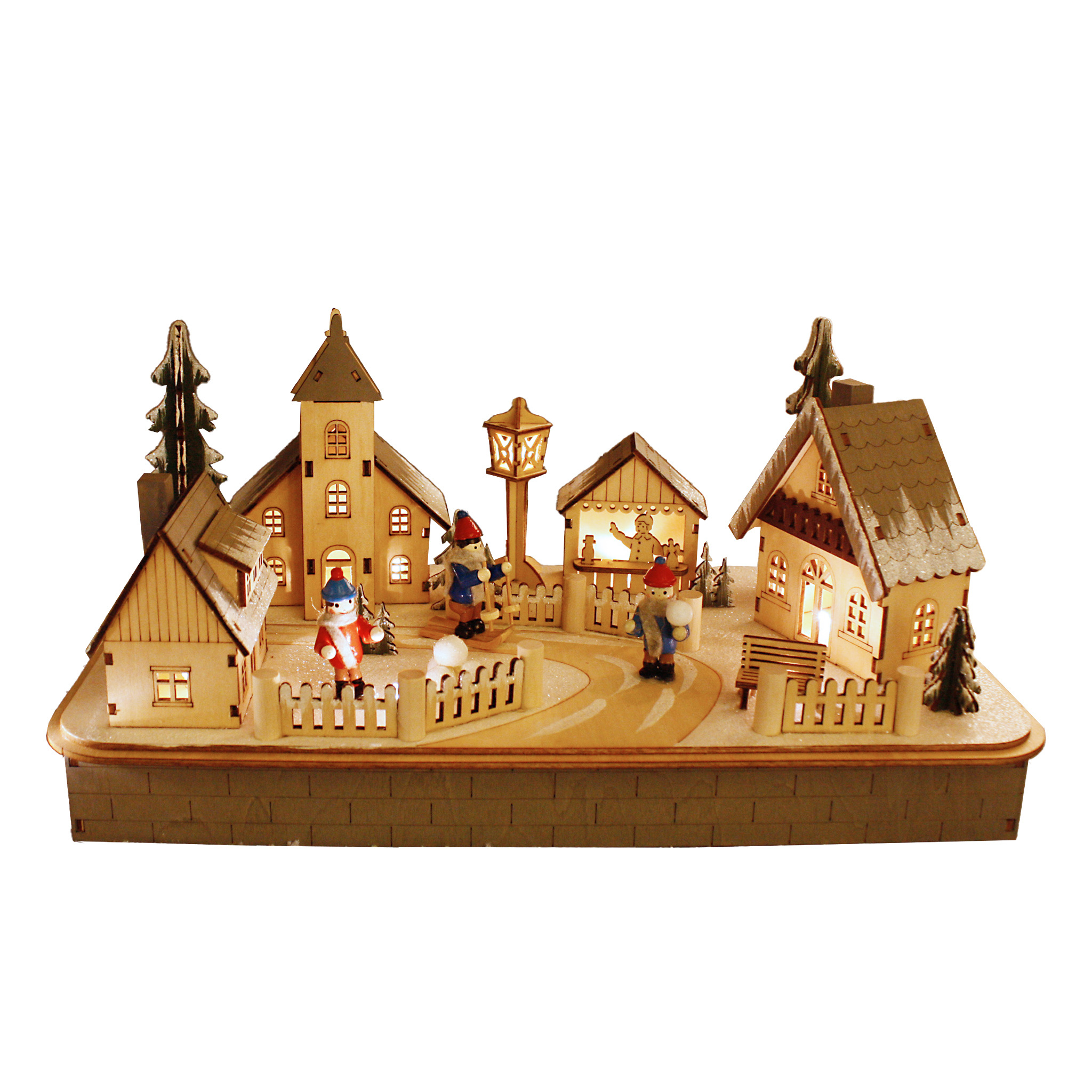 Hellum Led Wooden Lantern " Church", With 6h Timer, Battery Operated 525014