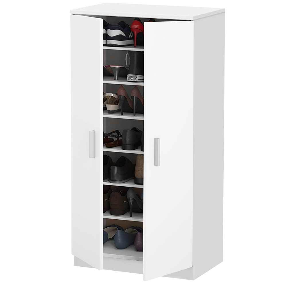 TEMU Scarpiera Mobile BAKAJI per Casa con 7 Ripiani, Deposito Scarpe, 2 Ante, Struttura in Legno, Armadio Ausiliario Multiuso, Dimensioni 108 x 55 x
