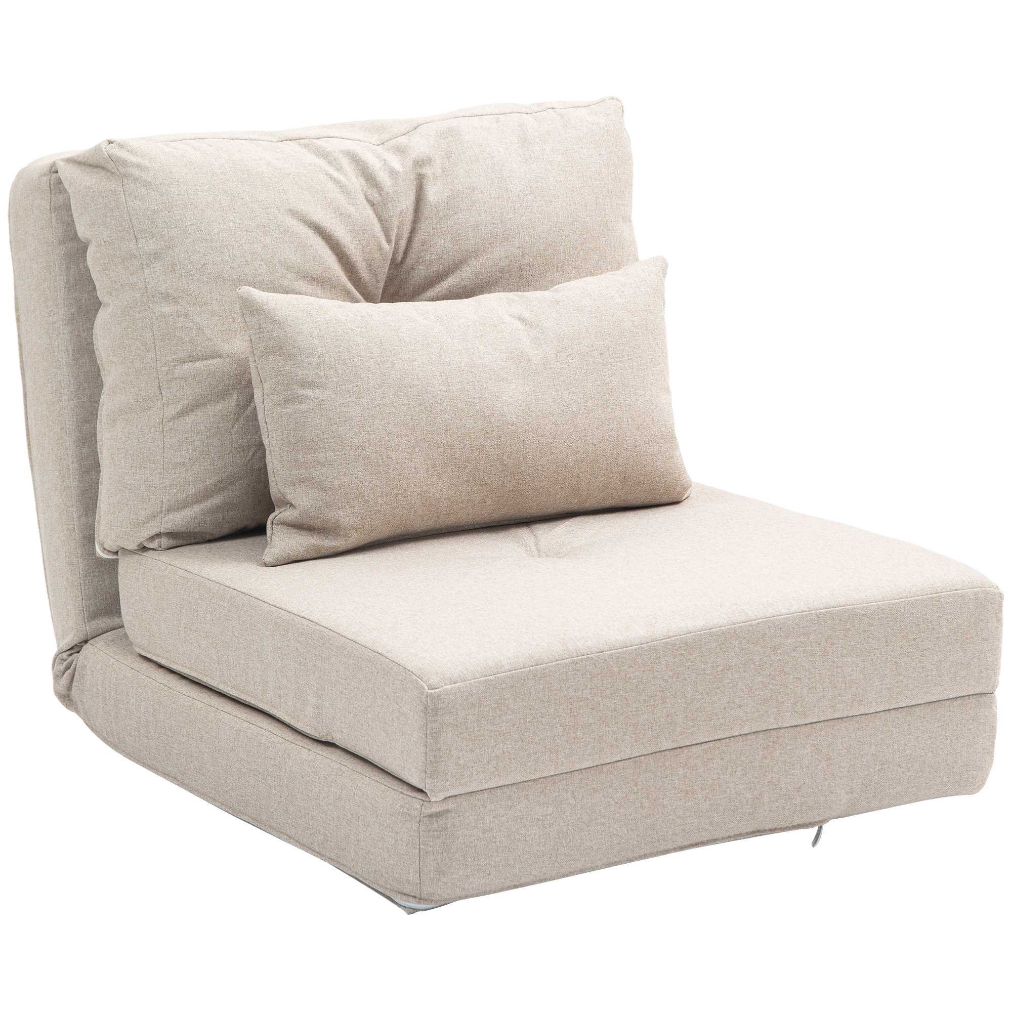 TEMU HOMCOM Fauteuil convertible 1 place fauteuil fauteuil lit chauffeuse 1 place - coussin , réglable - fauteuil de sol pour invités, salon, charge