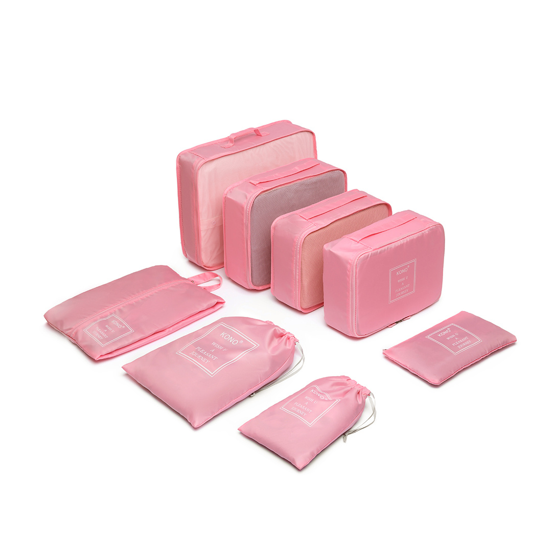 Massage Comb 8pcs Travel Luggage Organiser Polyester Bag Set Holiday Back To School Gift
