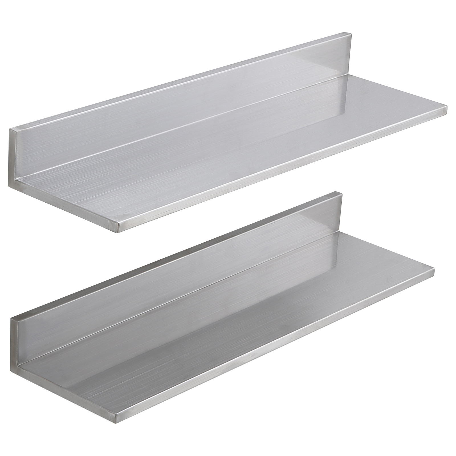 Image of Vevor 8.6" X 30" Stainless Steel Shelf, Wall Mounted Floating Shelving With Backsplash, 44 Lbs Load Capacity Commercial Shelves, Heavy Duty Storage Rack For Restaurant, Kitchen, Bar, Home, And Hotel