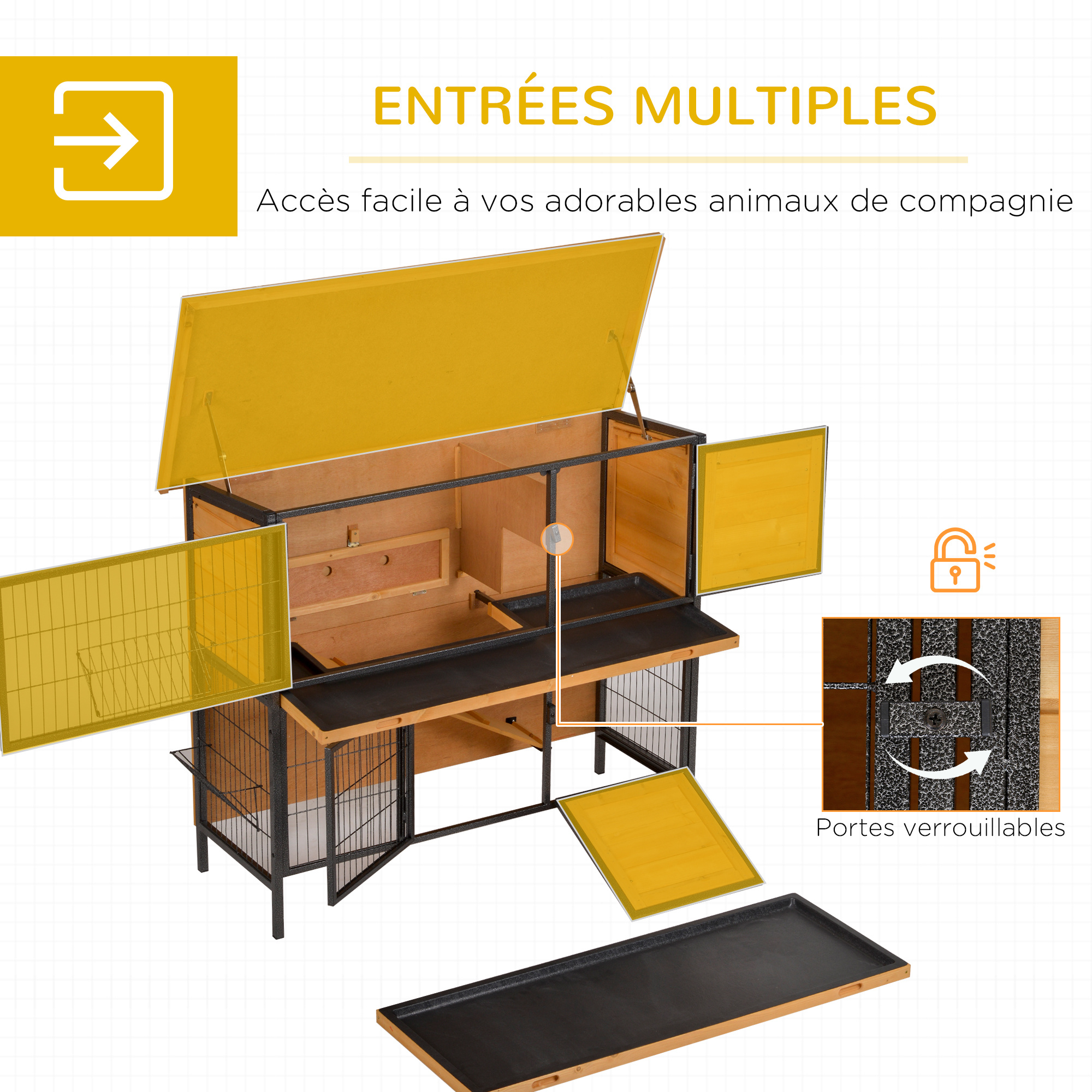 Konijnenhok van PawHut