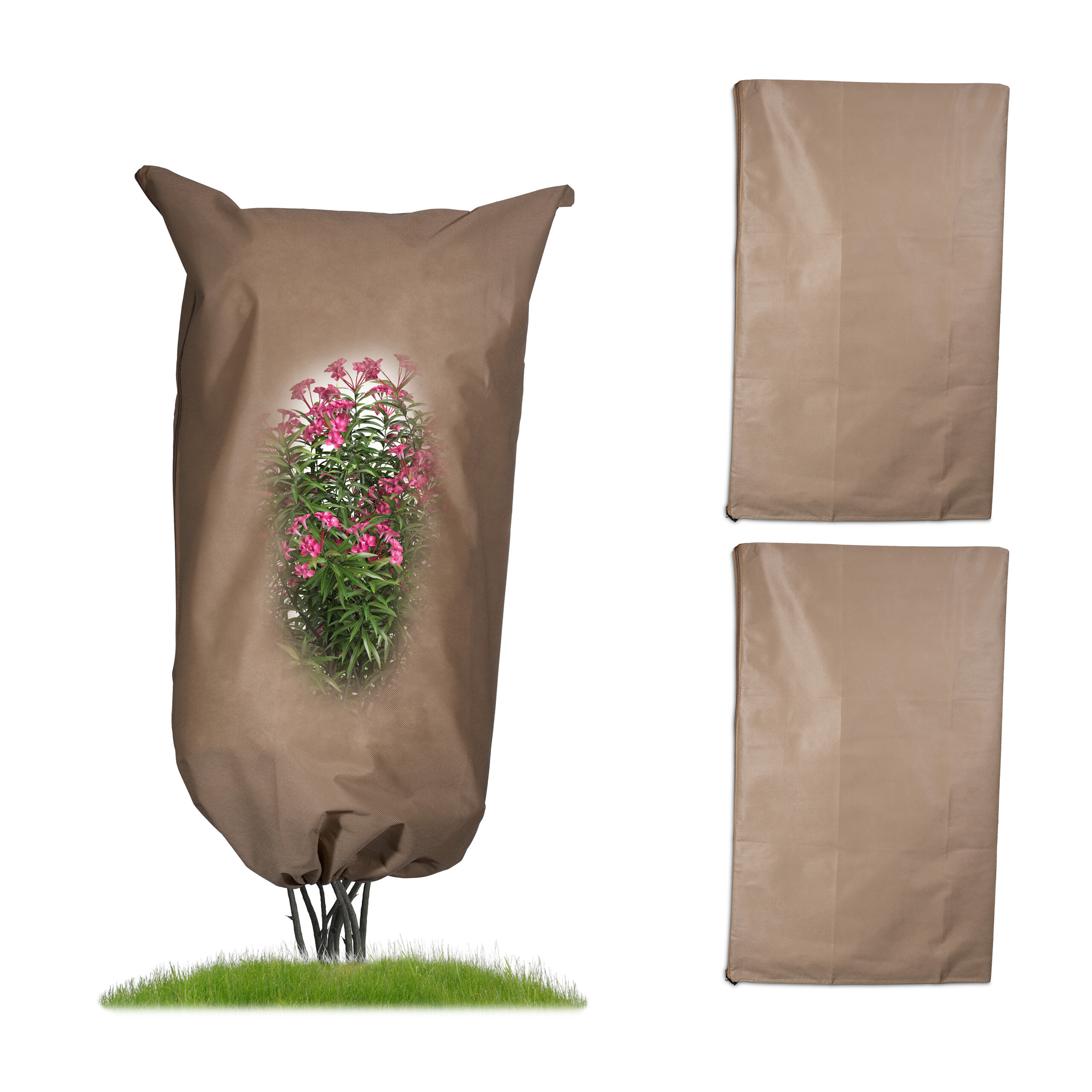 3 X Winter Protection Covers In Beige - (w)80 X (h)140 Cm