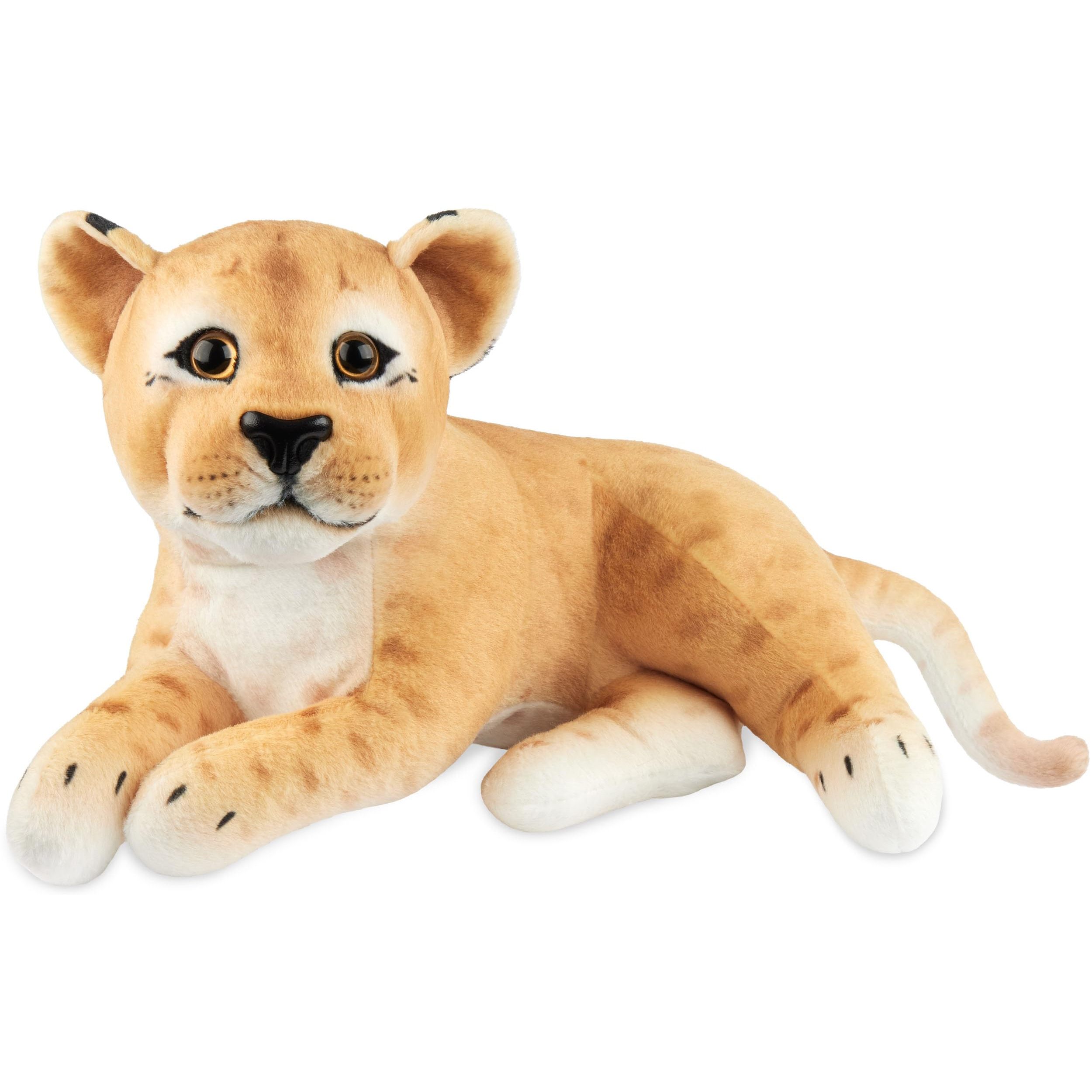 Image of Brubaker Lion - 30 Cm Fabric Lion - Baby Plush Toy Predator Lying Down - Children's Plush Toy - Brown
