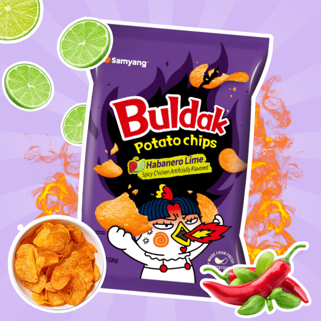 Samyang Buldak Potato Chips Habanero Lime – Spicy Habanero-lime Chips | 55 G