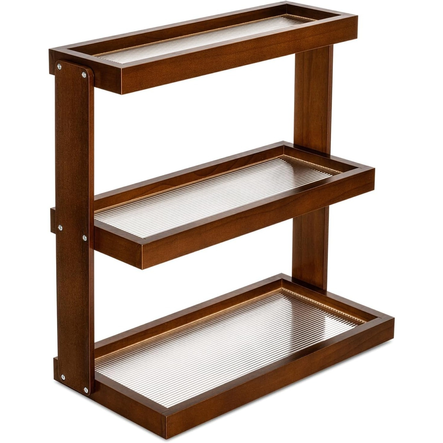 TEMU 3 Tier Wooden Storage Rack – Countertop Organiser Shelf For Kitchen Accessories, Coffee Bar, Bathroom & Desktop Storage