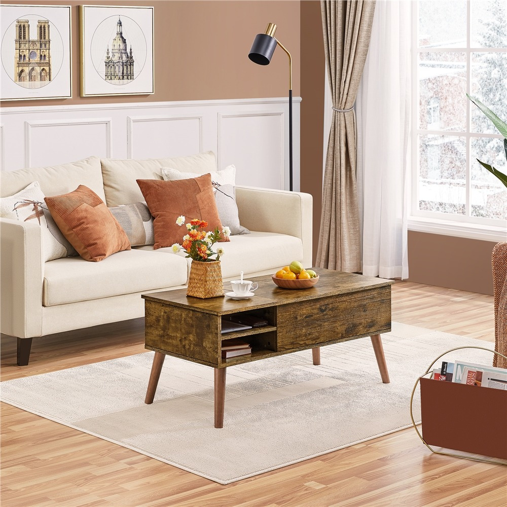 TEMU Costoffs Industrial Coffee Table With Storage, Lift Up Coffee Tables, Wooden Coffee Table, Modern Rectangular Coffee Table For Living Room,