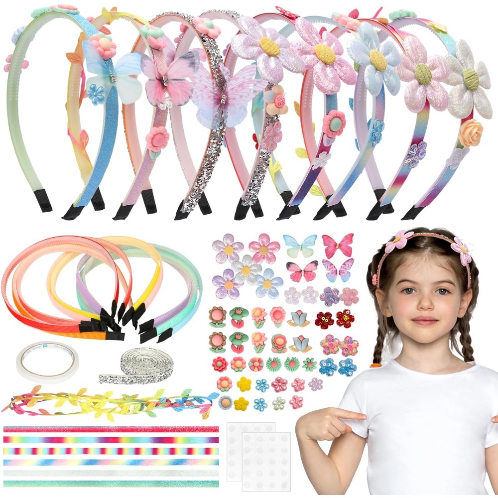 

8 Pieces Flower Hairbands Craft Kit Diy Hair Jewelry Years Creative Crafting Hair Accessories Gift Ideas Birthday Gift For Paty School Entrance Gifts