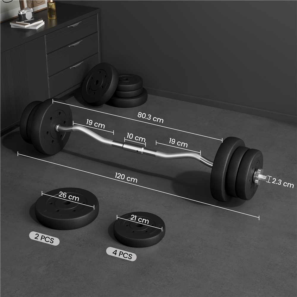 Costoffs Adjustable Weightlifting Set with Curl Bar and Plates