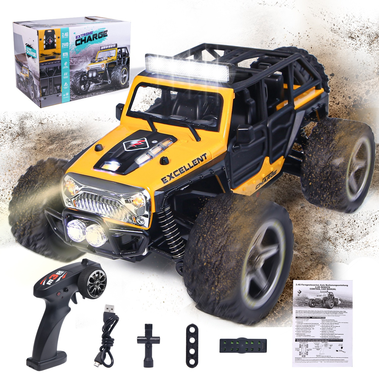 

Car For 8 And Up, Rc Car Led Lights, 1/22 Rc Car