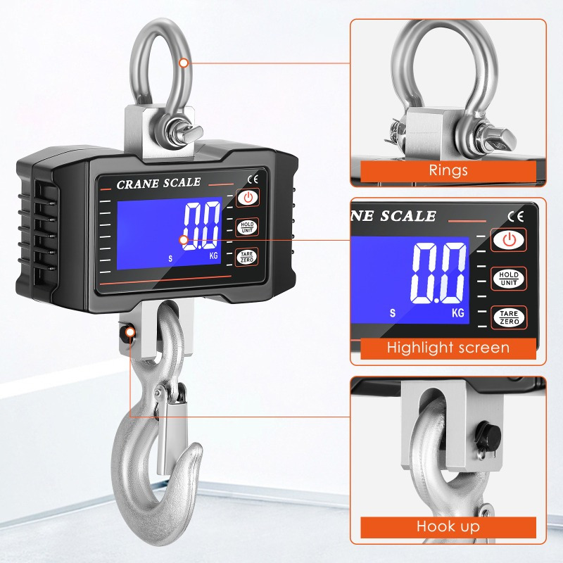 

Scales 1t 1000 Kg With Lcd Screen, Digital Hanging Scales With Hooks