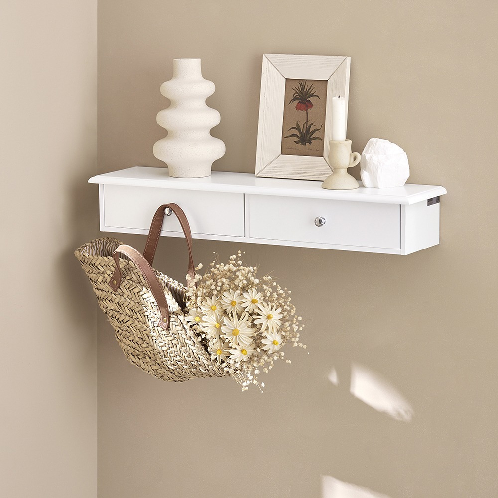 TEMU SoBuy FRG43-W Estantes de Pared Armario suspendido Estanteria para trasteros de MDF