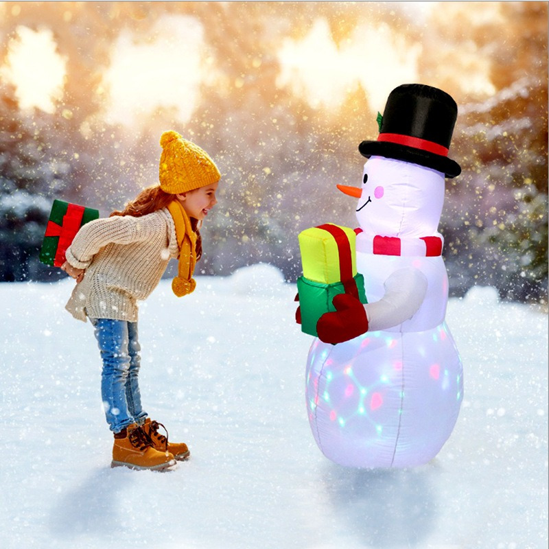 

Discounted Led Inflatable Snowman, Outdoor Christmas Blow Up Snowman Decoration With Rotating Led Lights For Yard Garden