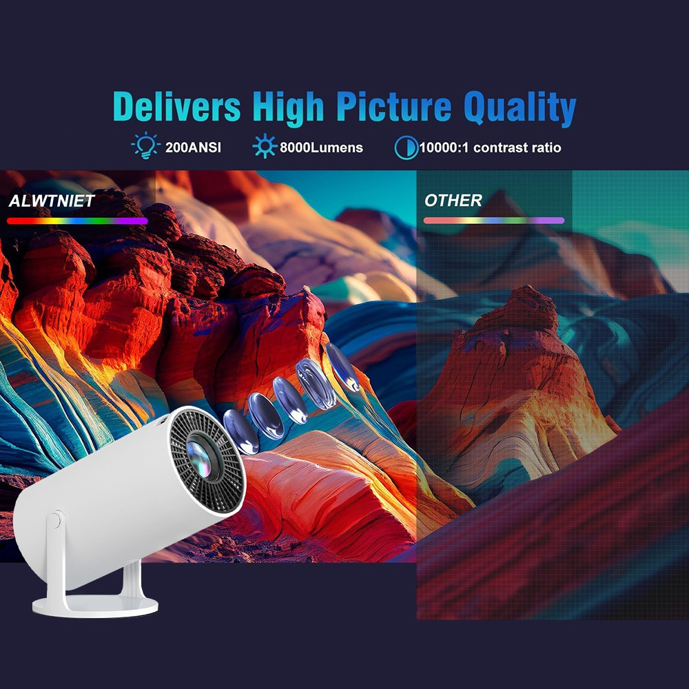 Projector Portable Mini Projector Wired C nnection with Speakers For Phone Movies,without built-in app,Dual 200 ANSI Allwinner Home Cinema Office Projetors High-definition Decoding Video, Cast High Definition Large Screen Movies, Cast High Definition Large Screen Movies Halloween Gifts Christmas Gifts(Not Compatible with iPhone 15 /iPhone 16)