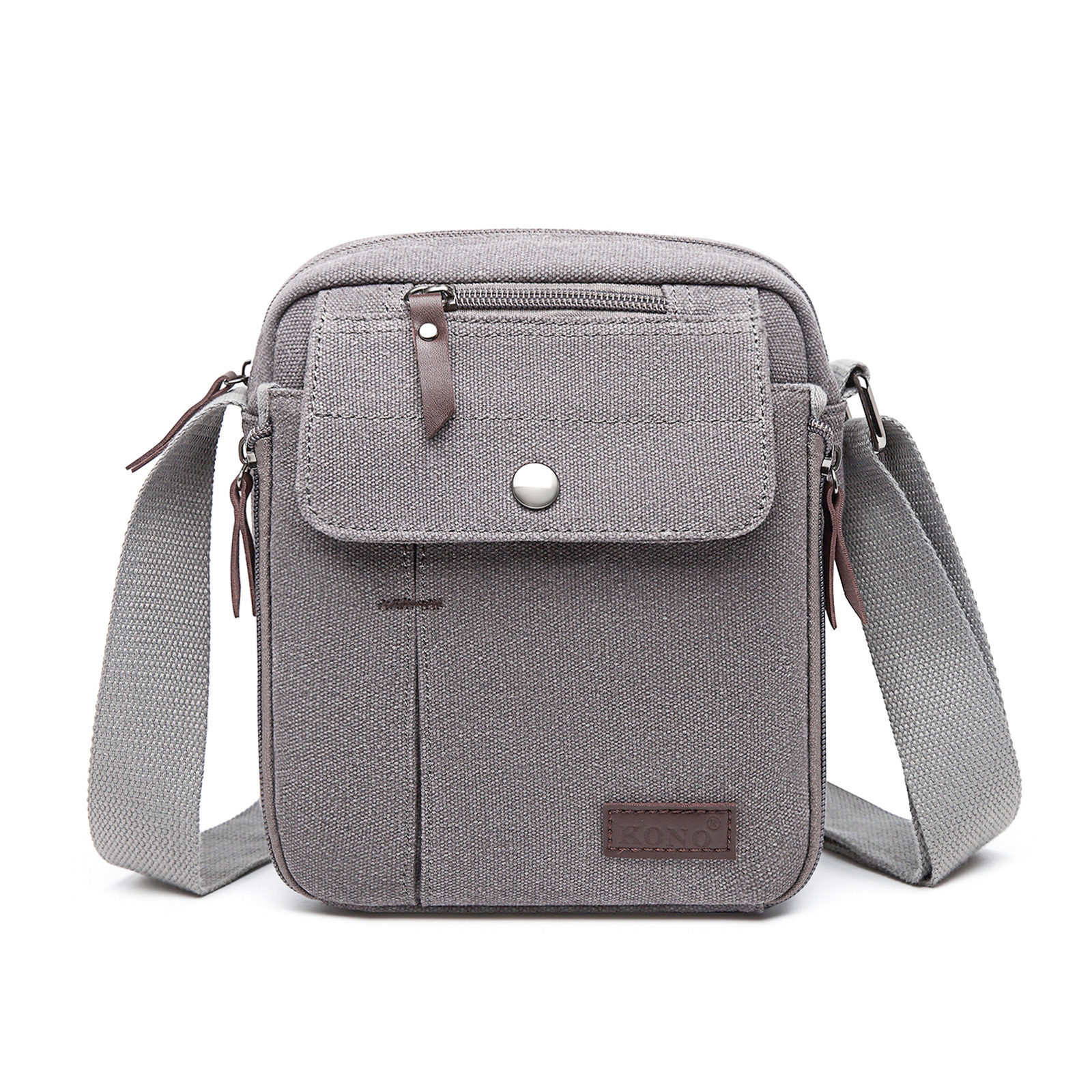 Image of Canvas Shoulder Bag Retro Shoulder Bag With Multiple Pockets Women Men Shoulder Bag For Work Shopping Daily Used Bag Pack, Bag Back To School Holiday Gift