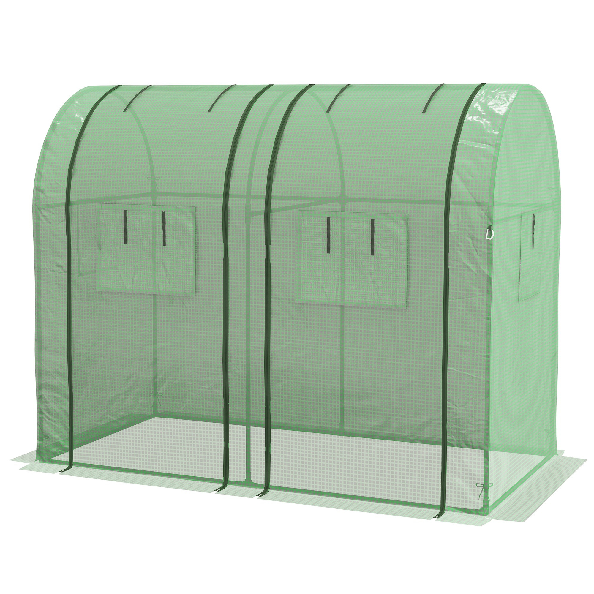 Outsunny Garden Greenhouse Resistant Greenhouse With 4 Windows 2 Zipper Doors Anti-uv For Plant Cultivation On Terrace Patio 185x94x150 Cm Green