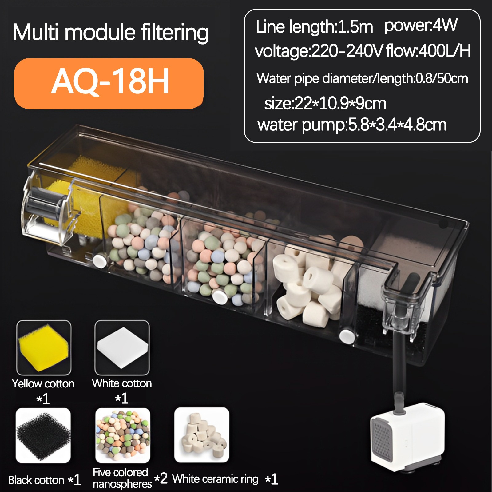 TEMU Factory Direct Fish Tank Oxygen Filter Aquarium New Low Mounted Circulation System 3-in-1 Fish Tank Turtle Tank Filter Box Oxygen Filter Wall