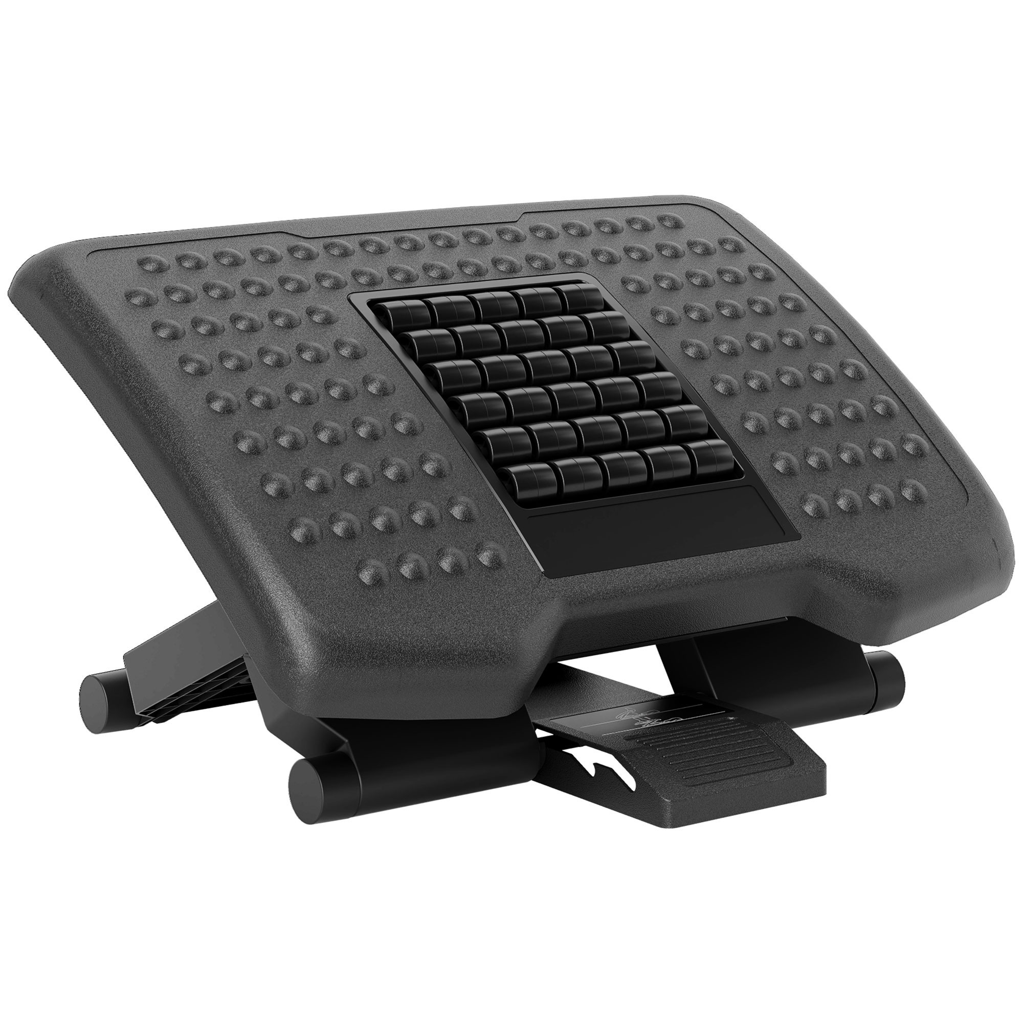Homcom Ergonomic Office Footrest, Adjustable Angle From -30° To +30°, 3-position Height Adjustment, For Office And Home, Black