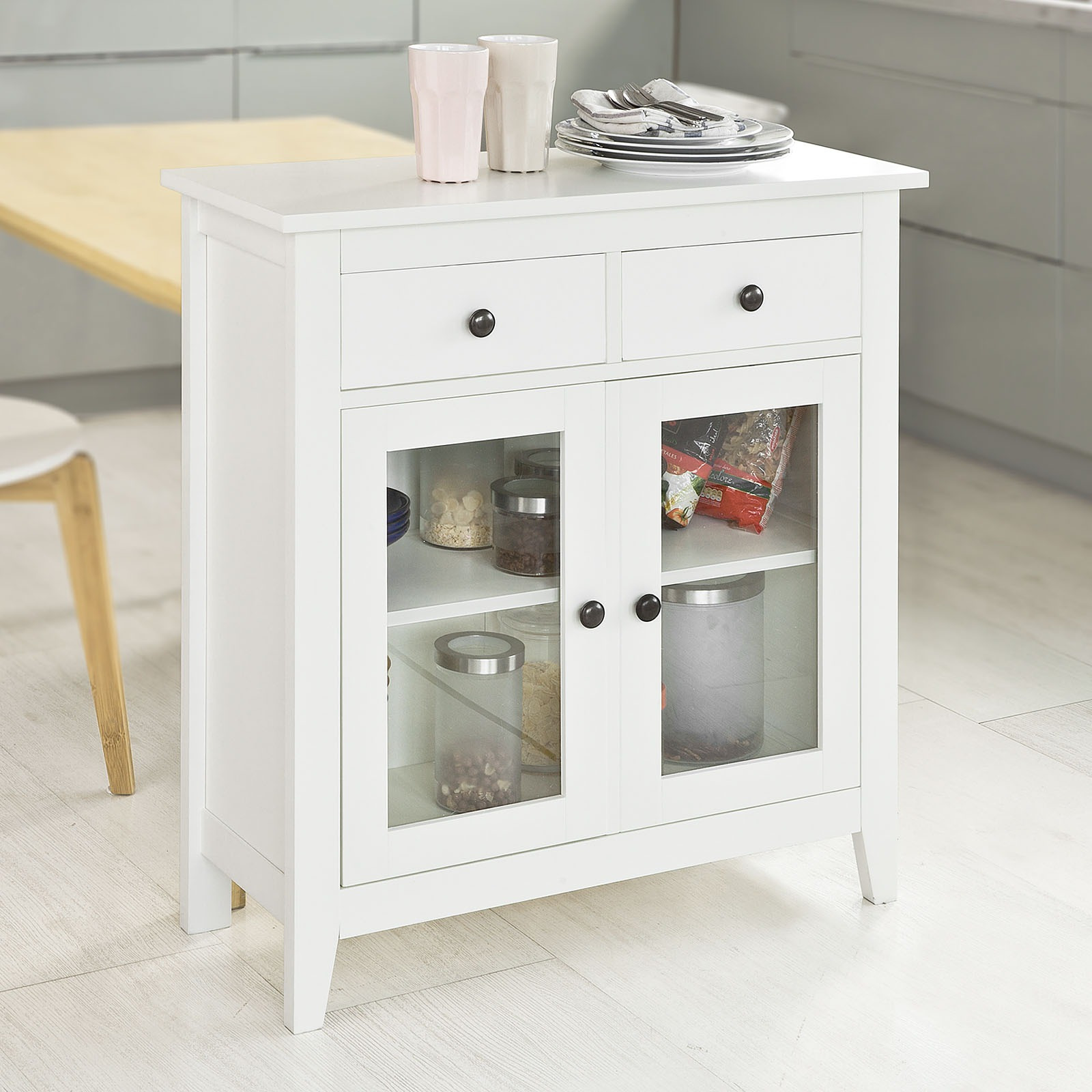 TEMU Chest Of Drawers Sideboard With 2 Doors Kitchen Cabinet 80cm