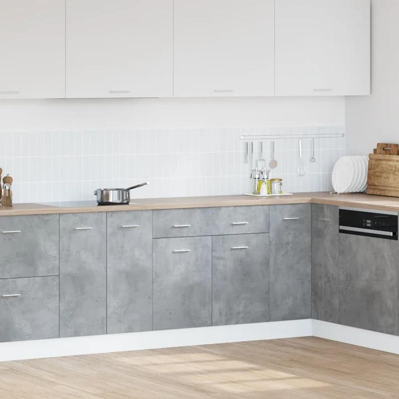 TEMU Push-open Cabinet, Grey, 80x46x81.5 Cm, Wood Material