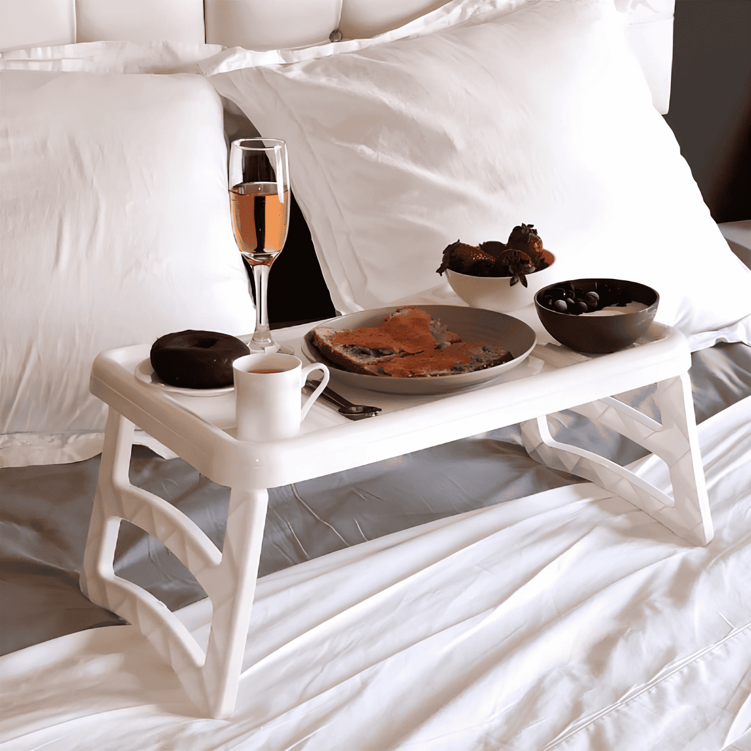 TEMU Plateau de lit ergonomique, pliable et stable - Conçu pour lit, canapé et fauteuil -