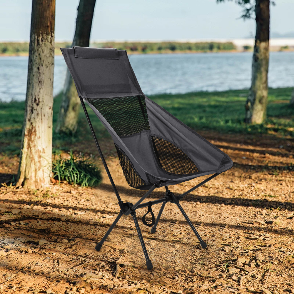 folding hiking chair portable camping adjustable height chairs outdoor use for picnic camping painting parties fishing black 41 80 88cm details 8