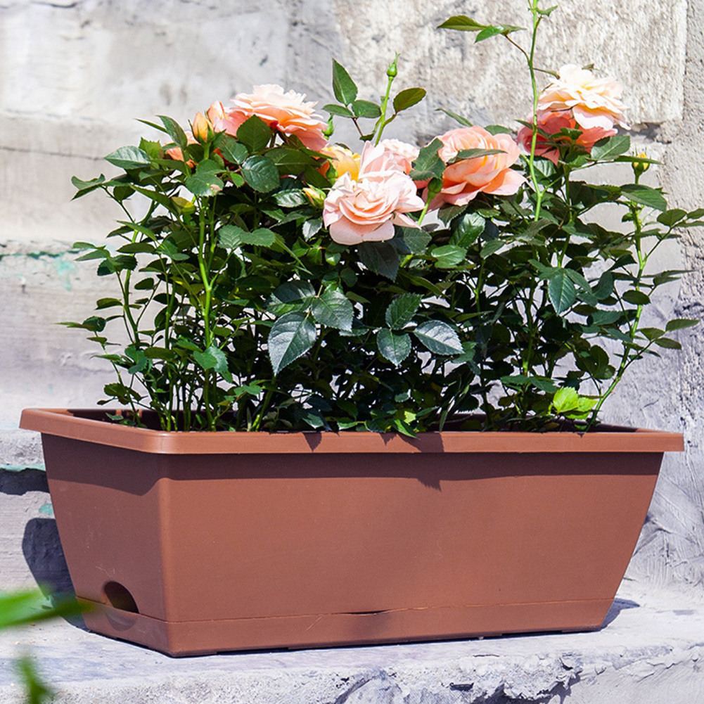 TEMU Large Extension 5-pack Flower Planter Rectangle Trough Flower Pot Plastic Outdoor Vegetable Flowerpot Planting Box Gardening Creative Planter