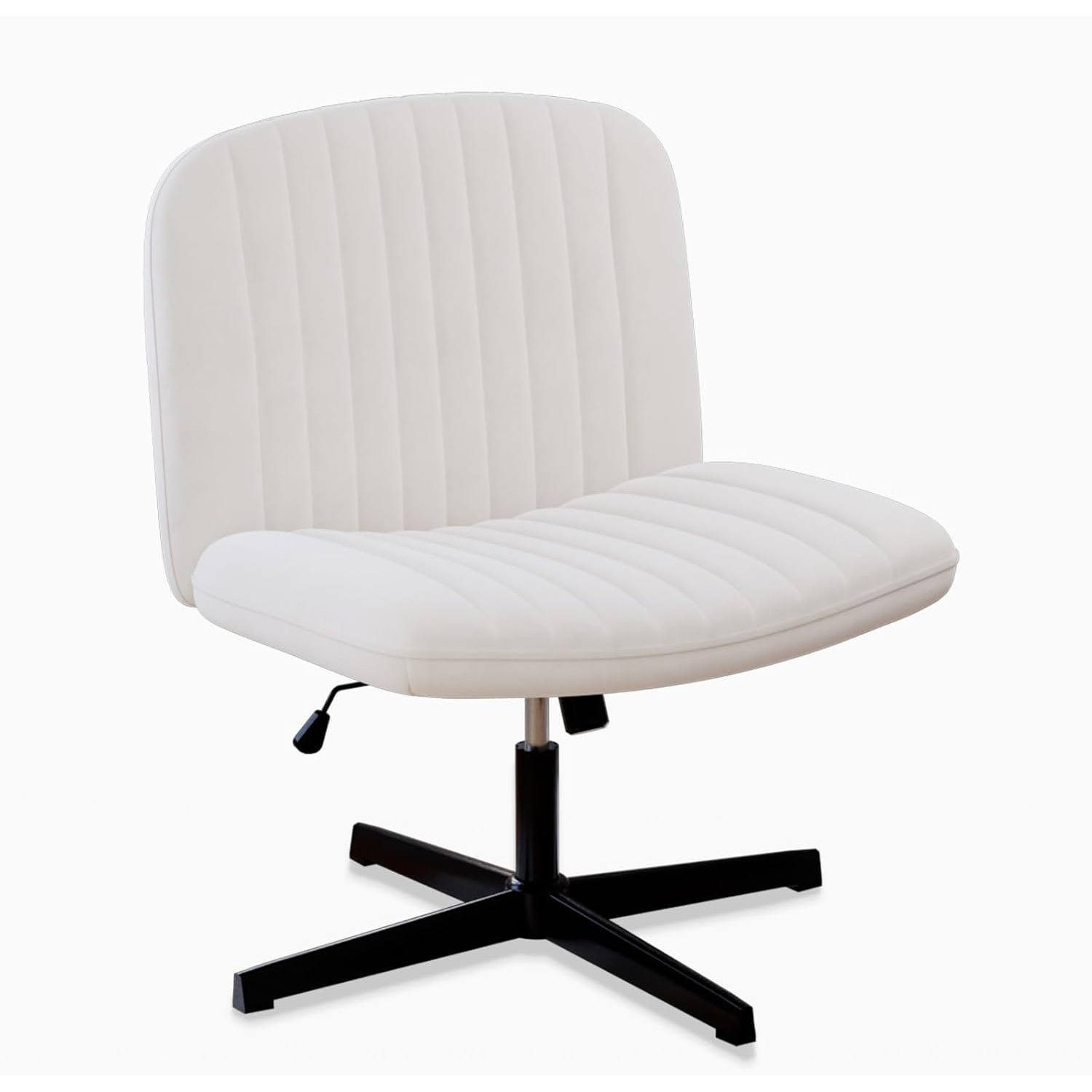 Image of Office Chair Without Armrests, Desk Chair With Fabric Cover, Reading Chair With Padding For Sitting In Tailored Seat, Rocker Function, Height Adjustable, Chair For Home