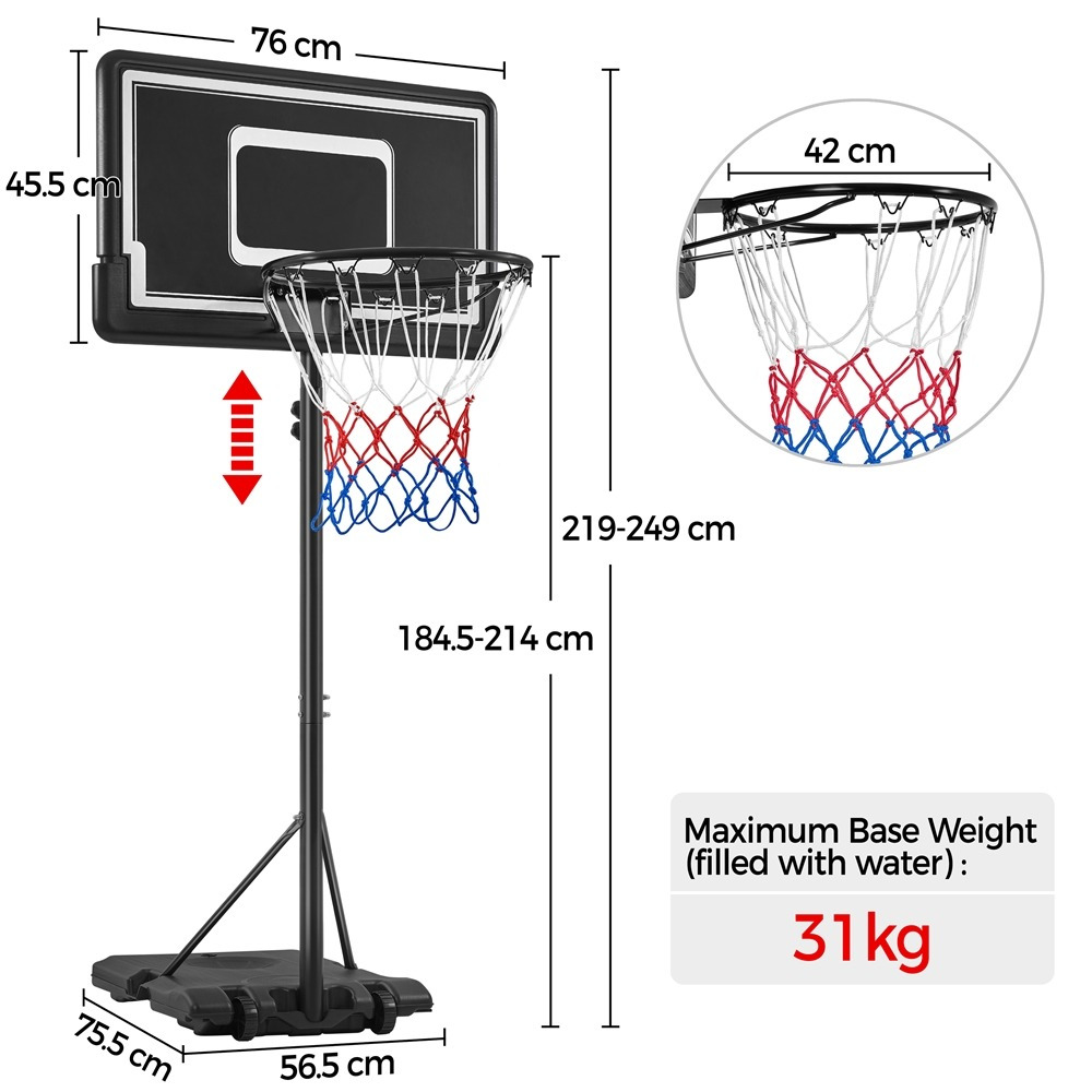 Portable Basketball Hoop and Stand Set, Outdoor Indoor