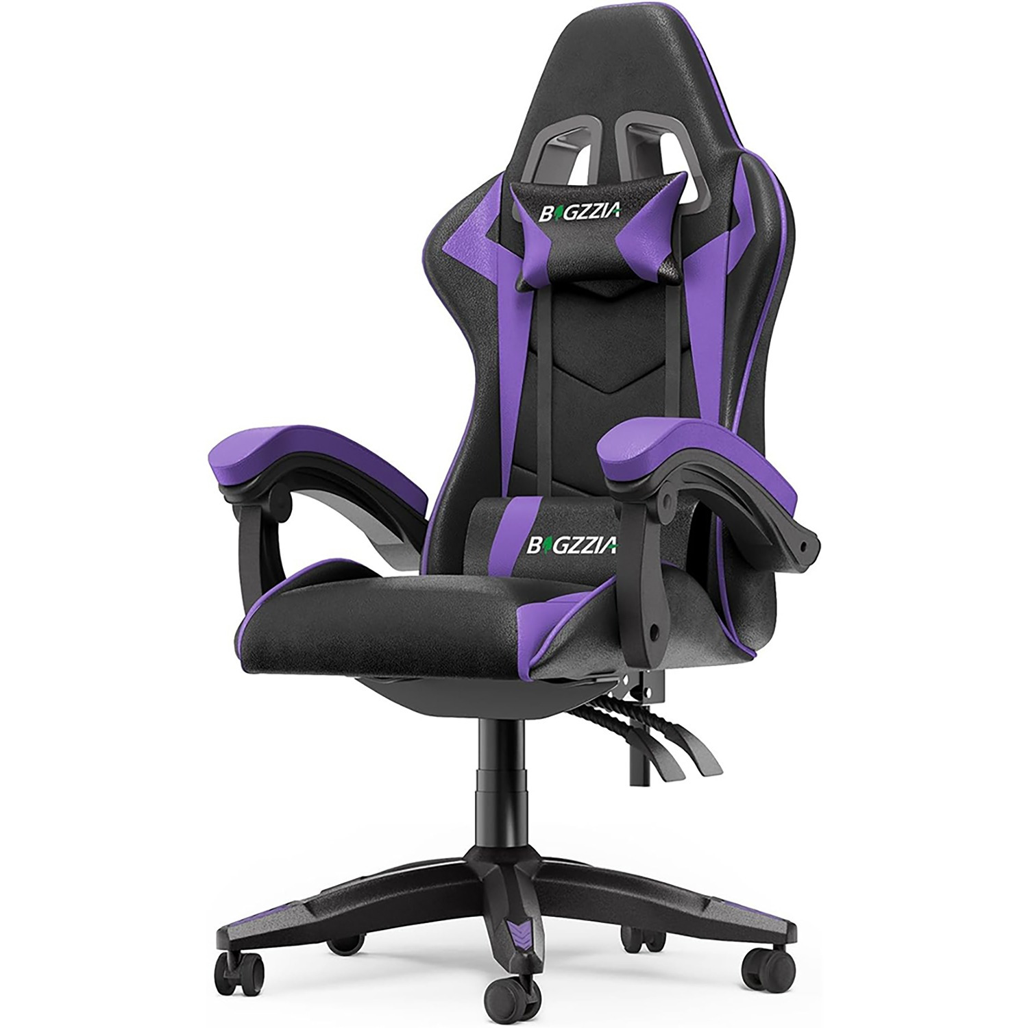 E-shop Bigzzia Ergonomischer Gaming Stuhl - Gamer Stühle mit Lendenkissen + Kopfstütze, höhenverstellbarer Büro- & Computerstuhl für Erwachsene,