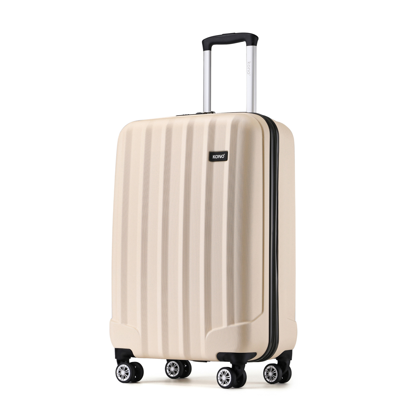 TEMU 3pcs Of Beige Cabin Suitcase Set Abs Hard Shell Carry On Trolley Case Lightweight Hand Luggage With 4 Wheels And Combination Lock Black Friday