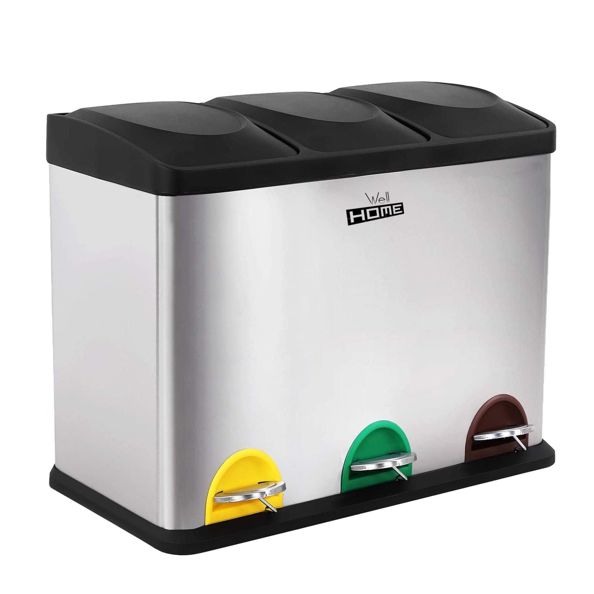Cubo de reciclaje 45 litros de 3 compartimentos