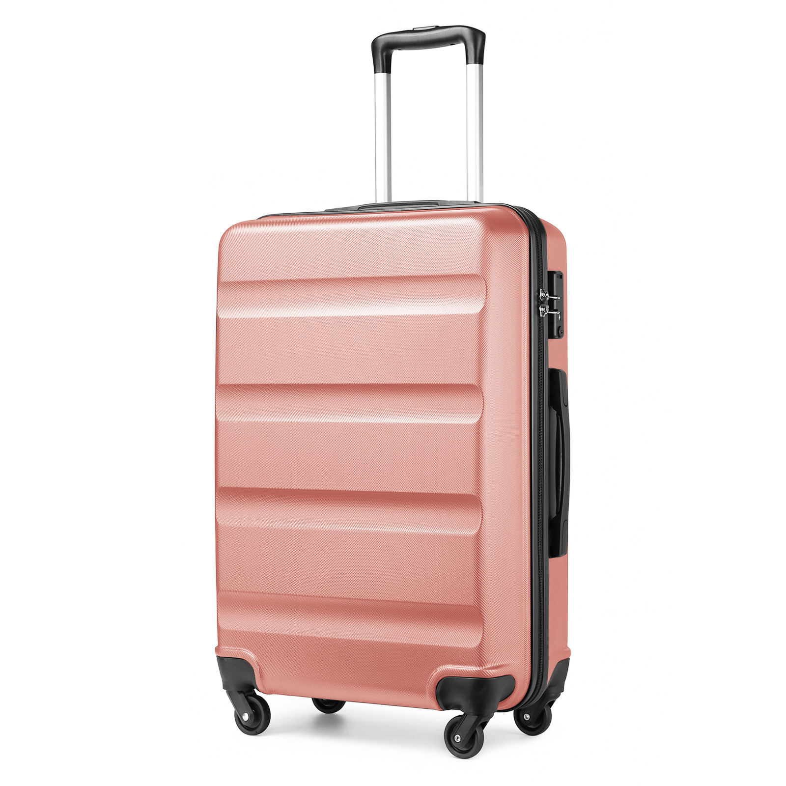 Nude Horizontal Design Large Capacity Abs Hard Shell Luggage Suitcase With Spinner Wheels Back To School Holiday Gift