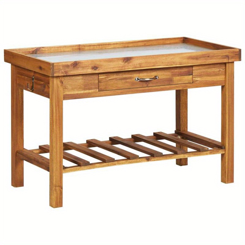 

Planting Table With Worktop, Solid Acacia Wood