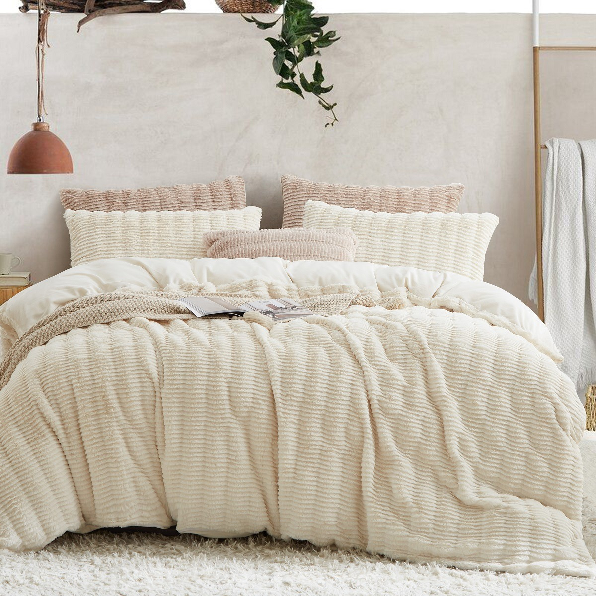 

Plush Bedding Fluffy Long Hair Fur Winter Bedding Warm Cozy Flannel Duvet Cover With Zipper And Pillowcase 80x80cm