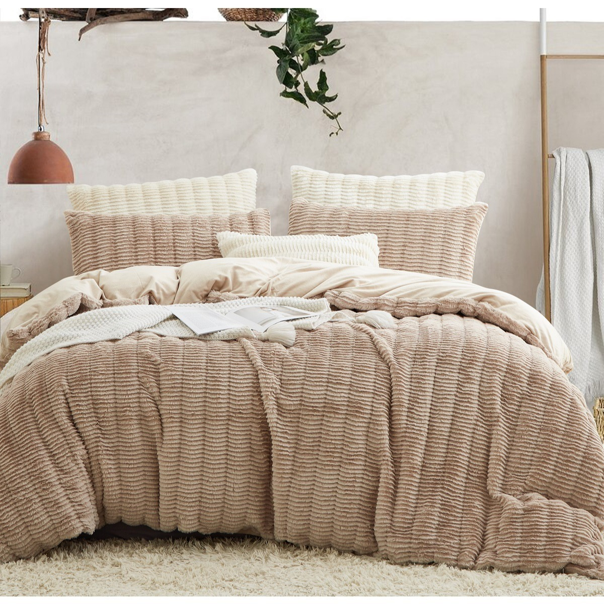 

Plush Bedding Fluffy Long Hair Fur Winter Bedding Warm Cozy Flannel Duvet Cover With Zipper And Pillowcase 80x80cm