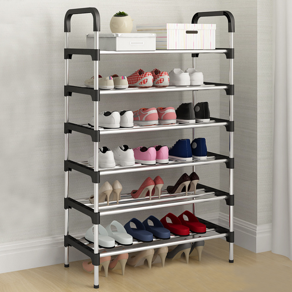 TEMU 1pc 6 Tiers Shoe Storage Rack, Adjustable Free Standing Display Rack Shoe Storage Cabinet Simple Shoe Rack Organiser Shoe Shelf For