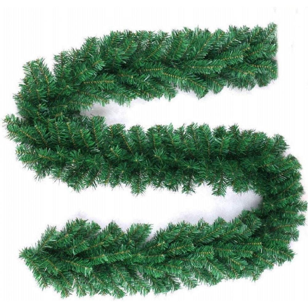 TEMU Guirnalda de Navidad de color verde guirnaldas de decoración navideño de verde largo