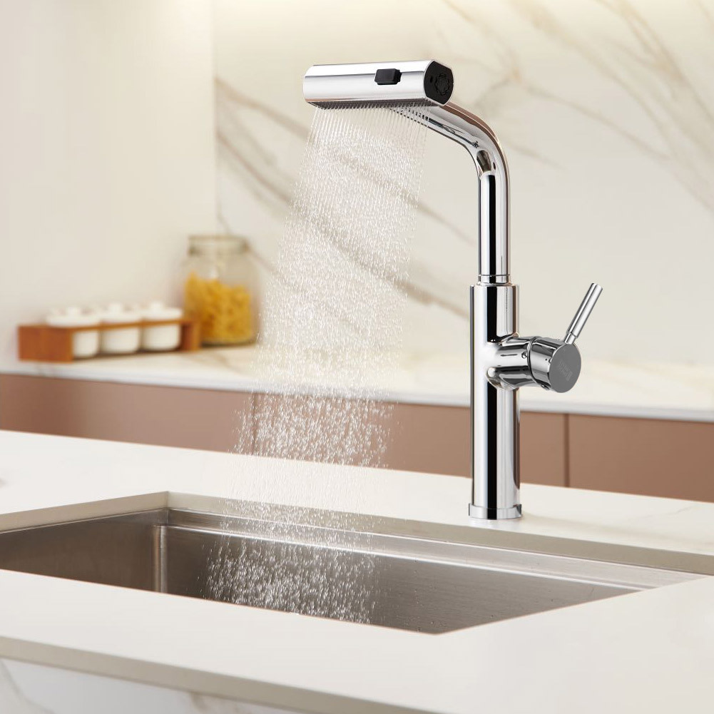 304 stainless steel bathroomdeco retractable pulldown kitchen faucet details 2