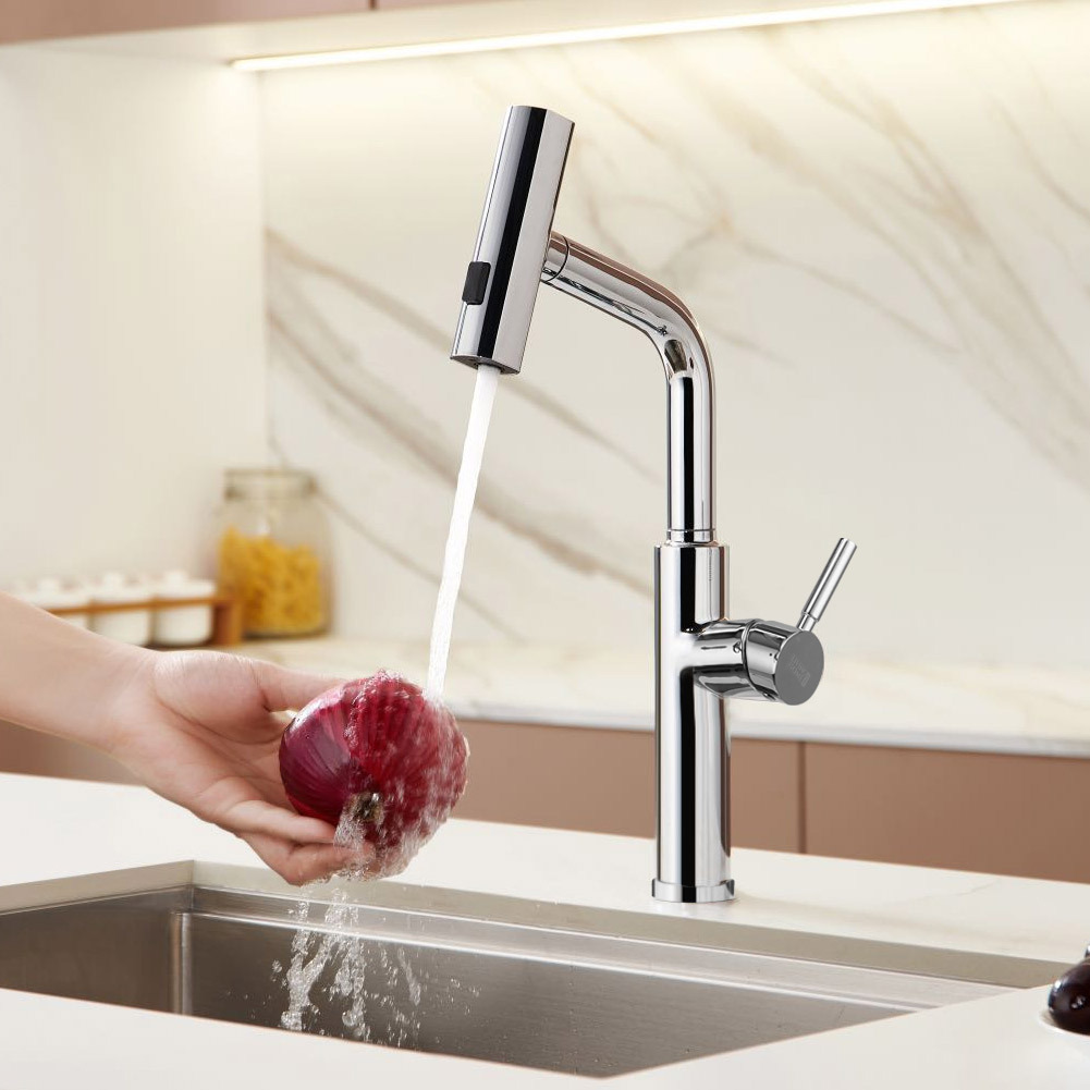 304 stainless steel bathroomdeco retractable pulldown kitchen faucet details 1