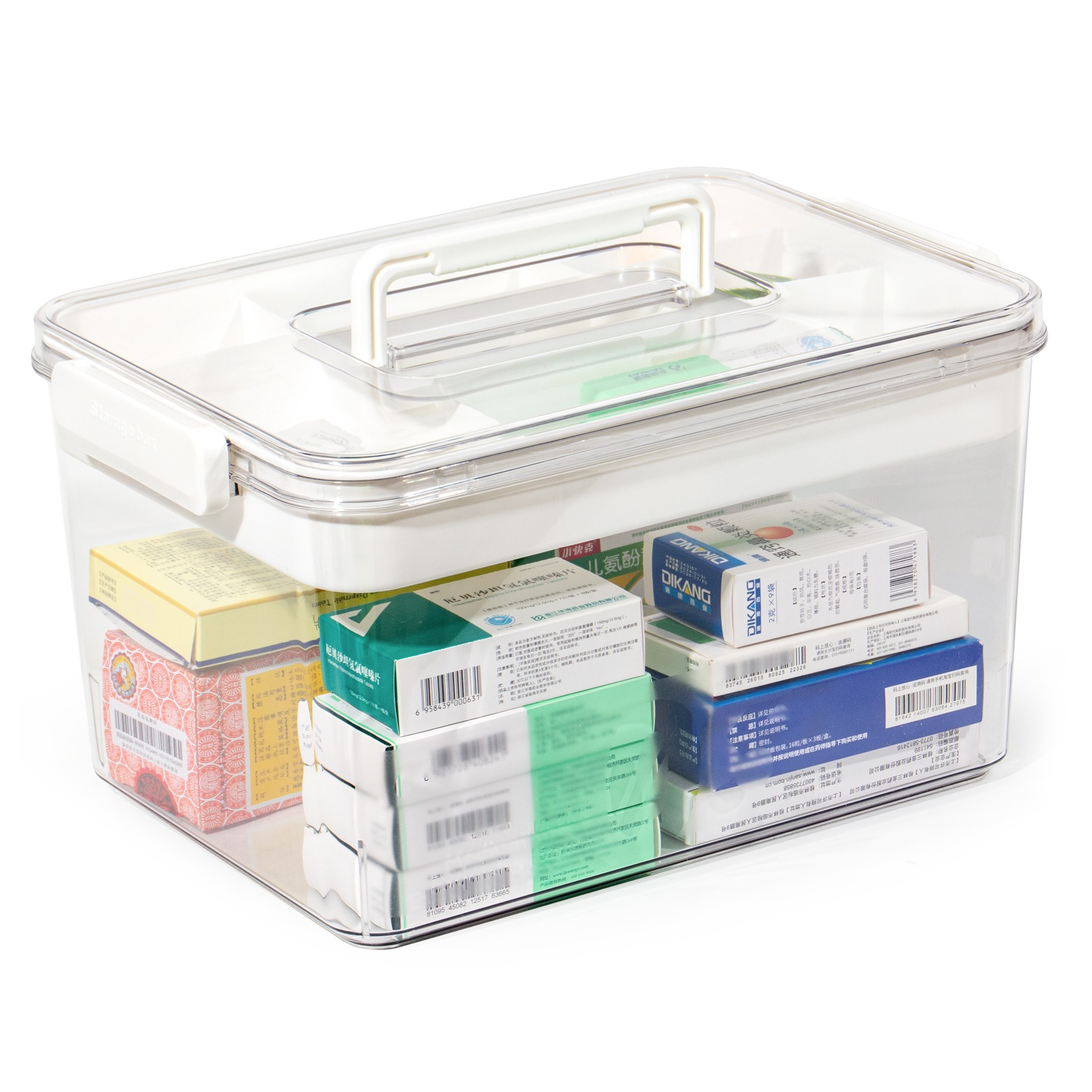 Image of Medicine Box Double-layer Medicine Box Home Medicine Chest Plastic Organizer Plastic Storage Box Medicines Box With Handles Medicine Case For Home