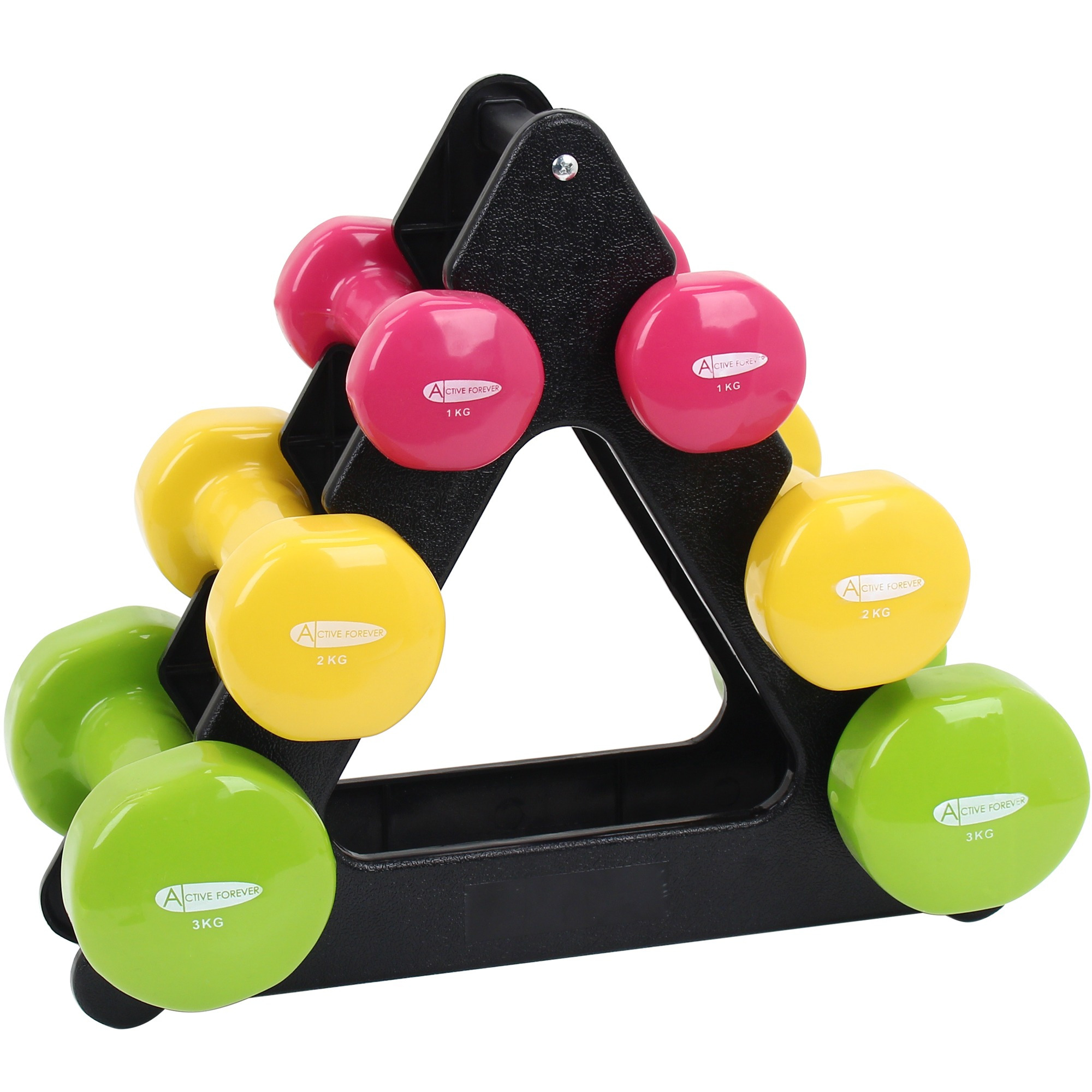 weights dumbbells set with stand dumbbells in pairs non slip anti roll hand weights dumbbells in 1kg 2kg 3kg details 0