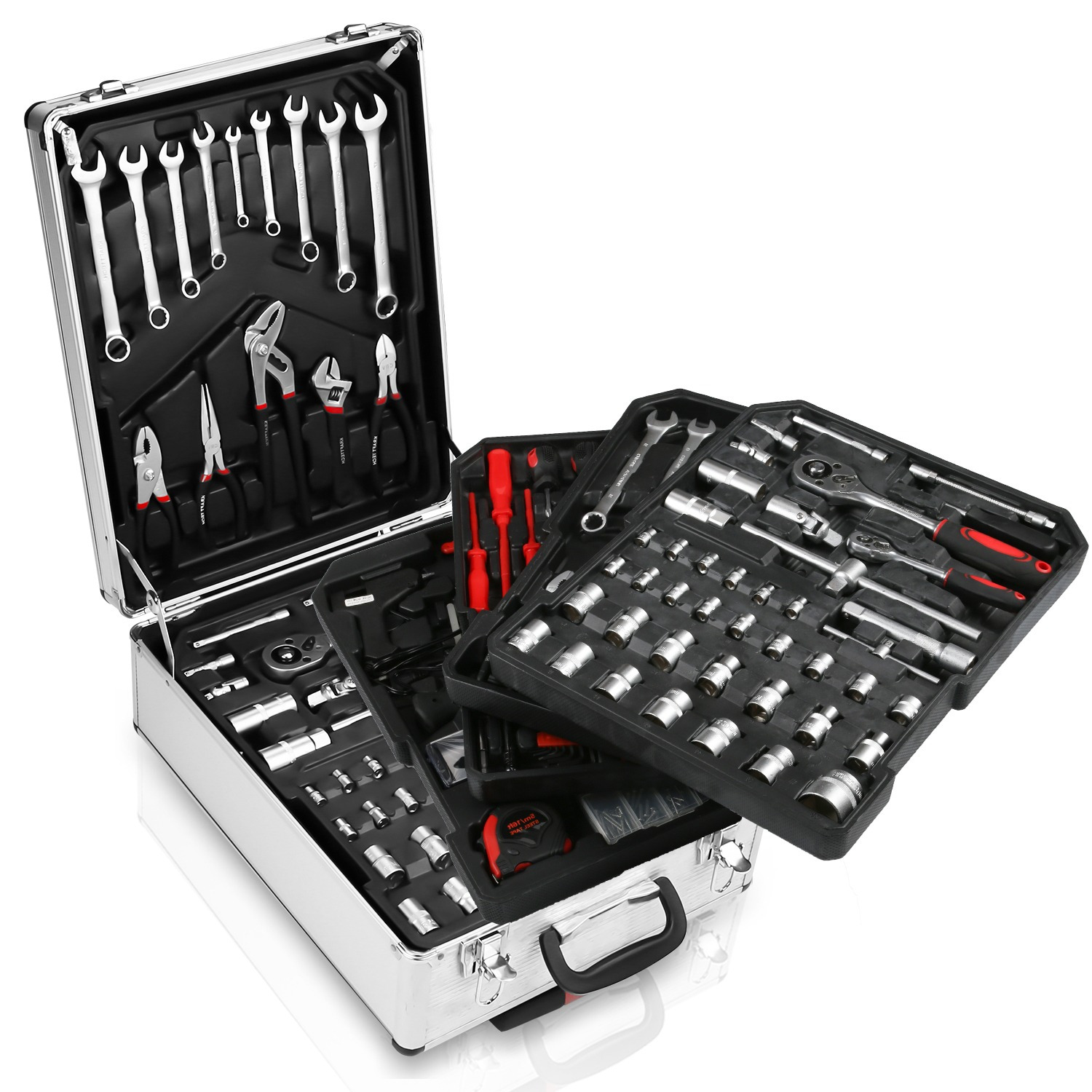 

Tool Box, Tool Box Set, Tool Trolley, Tool Set 1031 Pcs, Professional Quality Tools, Tool Trolley Including Universal Knife Combination Pliers, Rolling Case