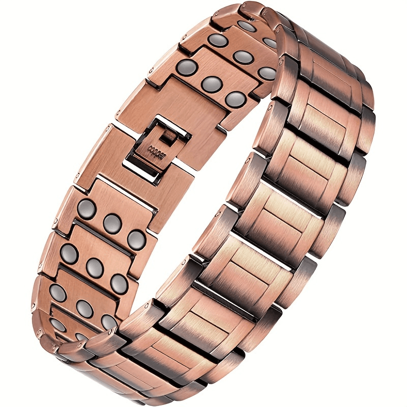 TEMU 1 Pure Copper Magnetic Bracelet, Adjustable Length, For Boyfriend Or Dad