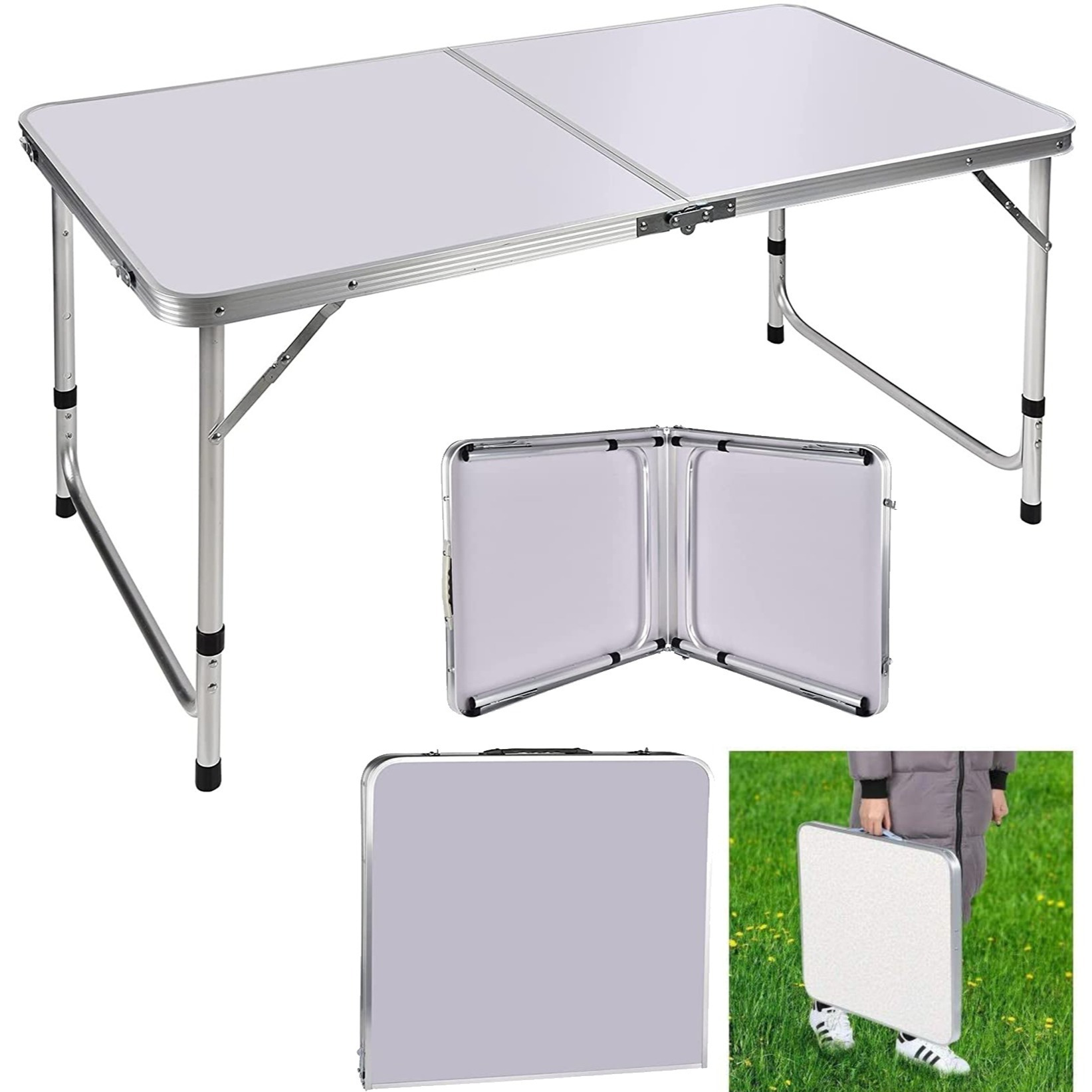 

Picnic Tables X 37/67cm, Folding Picnic Table With Adjustable Height (37cm And 67 Cm), Folding Camping - Catering Folding Table, Portable Table For Garden Bbq Catering Party Kitchen Outdoor Indoor