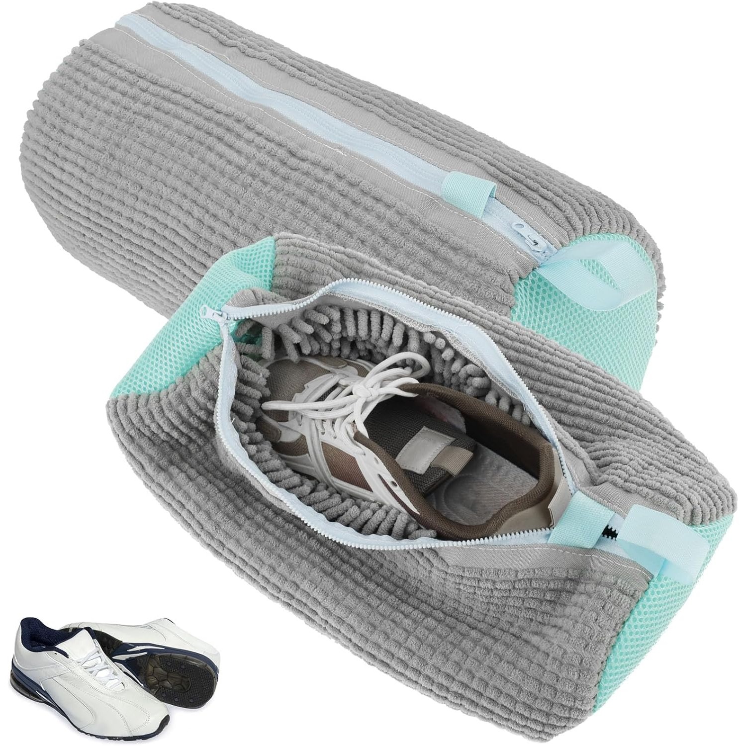 

2pcs Shoe Wash Bag Sneaker Shoes For Washing Machine 39 19cm Shoe Wash Bag Reusable Wash Bag With Zipper Bag Mesh Bag For Sneakers Grey